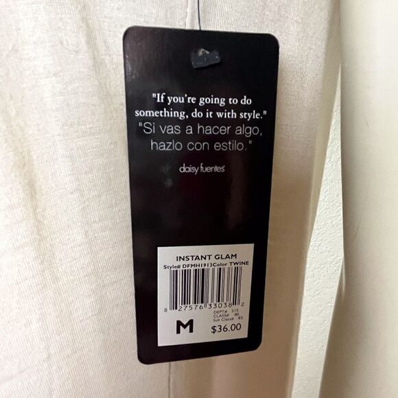 NWT Daisy Fuentes Glam Gold & Cream Sleeveless Tunic/Tank Size Medium - Picture 6 of 6